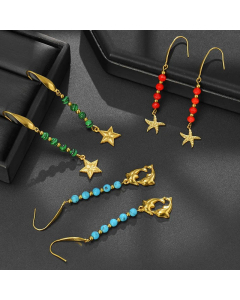 Vintage Style Star Stainless Steel Ear Studs Handmade No Inlaid Stainless Steel Earrings