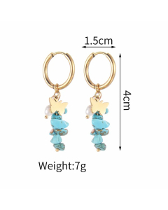 Fashion Flower Butterfly Stainless Steel Earrings No Inlaid Stainless Steel Earrings