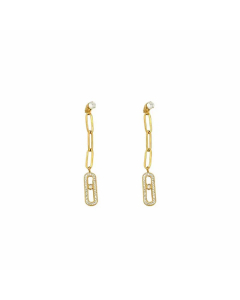 Women Fashion Geometric Stainless Steel Earrings Inlaid Zircon Zircon Stainless Steel Earrings
