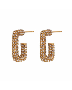 Fashion Geometric Stainless Steel Earrings Plating Metal Zircon Stainless Steel Earrings