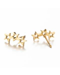Women Fashion Korean Style Geometric Star Stainless Steel No Inlaid Ear Studs Stainless Steel Earrings