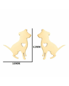 Women Fashion Dog Cat Stainless Steel No Inlaid Ear Studs Stainless Steel Earrings