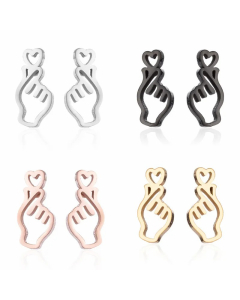 Women Simple Style Korean Style Geometric Stainless Steel No Inlaid Ear Studs Stainless Steel Earrings