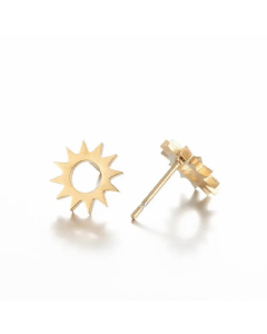 Women Simple Style Geometric Heart Stainless Steel No Inlaid Ear Studs Stainless Steel Earrings