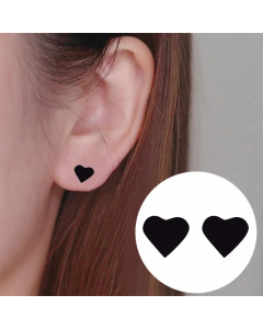 Women Fashion Heart Stainless Steel No Inlaid Ear Studs Stainless Steel Earrings