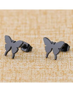 Women Simple Style Butterfly Stainless Steel No Inlaid Ear Studs Plating Stainless Steel Earrings