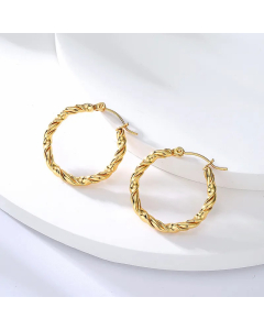 Unisex Vintage Style Twist Stainless Steel Earrings Plating Stainless Steel Earrings