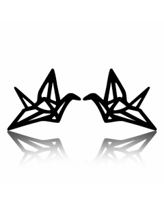 Women Simple Style Korean Style Paper Crane Stainless Steel No Inlaid Earrings Ear Studs Stainless Steel Earrings