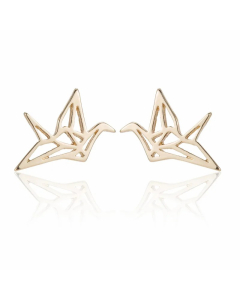 Women Simple Style Korean Style Paper Crane Stainless Steel No Inlaid Earrings Ear Studs Stainless Steel Earrings