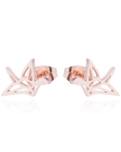 Women Simple Style Korean Style Paper Crane Stainless Steel No Inlaid Earrings Ear Studs Stainless Steel Earrings
