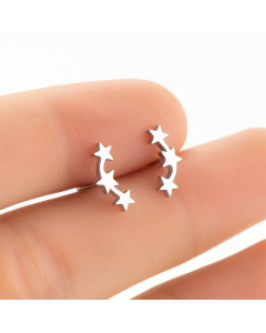 Women Simple Style Korean Style Star Stainless Steel No Inlaid Ear Studs Stainless Steel Earrings