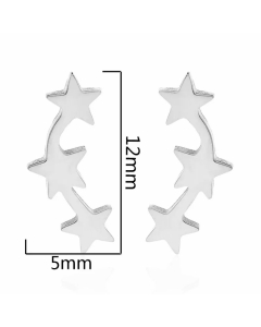 Women Simple Style Korean Style Star Stainless Steel No Inlaid Ear Studs Stainless Steel Earrings