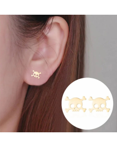 Unisex Simple Style Skull Stainless Steel No Inlaid Ear Studs Stainless Steel Earrings