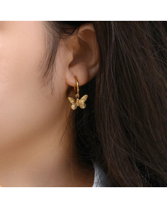 Retro Butterfly Stainless Steel Earrings Plating Stainless Steel Earrings