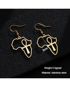 Simple Style Cross Map Stainless Steel Earrings Plating Stainless Steel Earrings