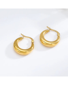 Retro C Shape Stainless Steel Earrings Plating No Inlaid Stainless Steel Earrings