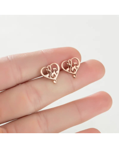 Fashion Heart Shape Titanium Steel Ear Studs Plating No Inlaid Stainless Steel Earrings