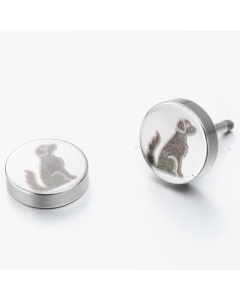 Simple Style Animal Titanium Steel Ear Studs Plating No Inlaid Stainless Steel Earrings