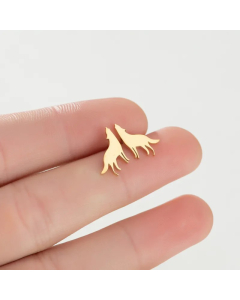 Cute Wolf Titanium Steel Ear Studs Plating No Inlaid Stainless Steel Earrings