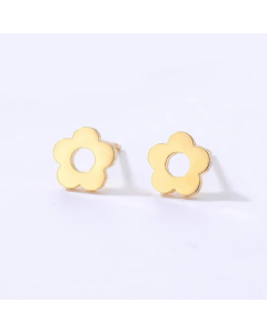 Simple Style Triangle Heart Shape Flower Steel Ear Studs Plating Stainless Steel Earrings