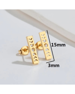 Fashion Sun Moon Titanium Steel Ear Studs Plating No Inlaid Stainless Steel Earrings