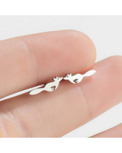 Cute Fox Titanium Steel Ear Studs Plating No Inlaid Stainless Steel Earrings