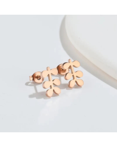 Simple Style Leaf Titanium Steel Ear Studs Plating No Inlaid Stainless Steel Earrings