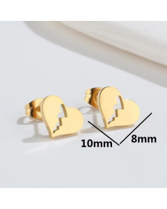 Fashion Heart Shape Titanium Steel Ear Studs Plating No Inlaid Stainless Steel Earrings