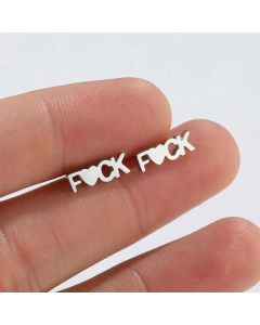Fashion Letter Titanium Steel Ear Studs Plating No Inlaid Stainless Steel Earrings