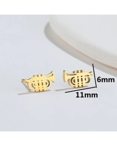 Vintage Style LaCorne Titanium Steel Ear Studs Plating No Inlaid Stainless Steel Earrings