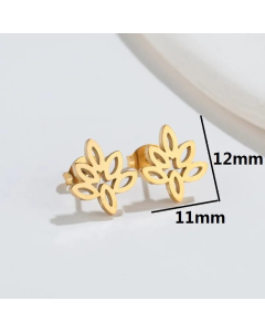 Simple Style Maple Leaf Titanium Steel Ear Studs Plating No Inlaid Stainless Steel Earrings