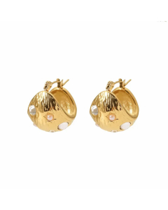 Simple Style Geometric Stainless Steel Earrings Gold Plated Pearl Stainless Steel Earrings
