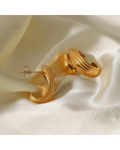 Fashion Geometric Stainless Steel Ear Studs Layered Gold Plated Stainless Steel Earrings