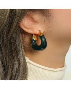 Lady U Shape Stainless Steel Hoop Earrings Plating Stainless Steel Earrings