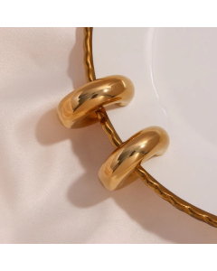 Retro Geometric Stainless Steel Hoop Earrings Plating Stainless Steel Earrings