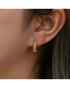 Lady Geometric Stainless Steel Hoop Earrings Plating Zircon Stainless Steel Earrings