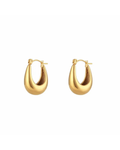 Retro Geometric Stainless Steel Hoop Earrings Plating Stainless Steel Earrings_colorza_1