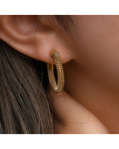 Lady Geometric Stainless Steel Hoop Earrings Plating Stainless Steel Earrings