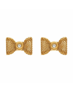 Sweet Geometric Bow Knot Stainless Steel Ear Studs Zircon Stainless Steel Earrings