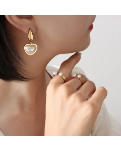 Retro Heart Shape Titanium Steel Earrings Plating Copper Earrings