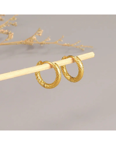 Simple Style Round Titanium Steel Hoop Earrings Plating Stainless Steel Earrings
