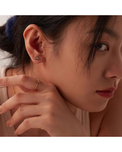 Fashion Geometric Stainless Steel Ear Studs Plating Zircon Stainless Steel Earrings