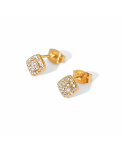 Fashion Geometric Stainless Steel Ear Studs Plating Zircon Stainless Steel Earrings