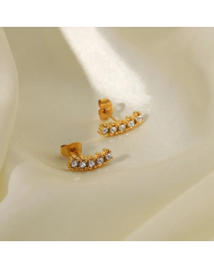 Fashion Geometric Stainless Steel Ear Studs Plating Zircon Stainless Steel Earrings
