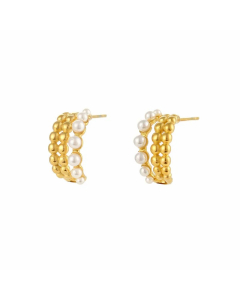 Lady Geometric Stainless Steel Earrings Plating Pearl Stainless Steel Earrings