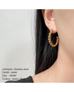 Lady Geometric Stainless Steel Hoop Earrings Plating Stainless Steel Earrings
