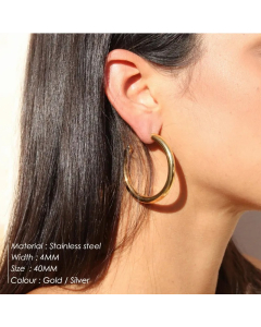 Fashion Geometric Stainless Steel Hoop Earrings Plating Stainless Steel Earrings