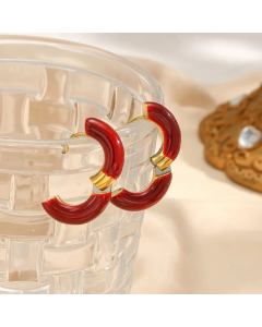 Fashion Geometric Stainless Steel Earrings Stoving Varnish Plating Stainless Steel Earrings