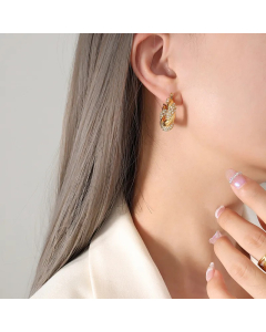Artistic Geometric Titanium Steel Earrings Zircon Stainless Steel Earrings