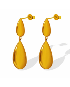 French Style Water Droplets Titanium Steel Drop Earrings Plating Stainless Steel Earrings